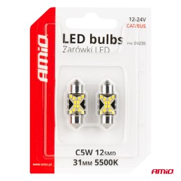 2pcs Festoon LED bulb 12/24V SV31mm clear CANBUS 2pcs Festoon LED bulb 12/24V SV31mm clear CANBUS
