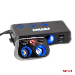 Splitter 2x USB 1x USB C 12/24V max 200W