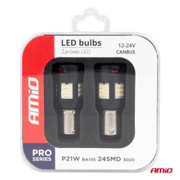 2pcs LED 12V/24V 21W BA15s clear CANBUS