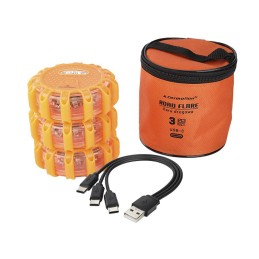 Flashlight warning LED charging set 3 pcs
