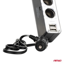 Cigarette lighter plug with USB cable 12/24V