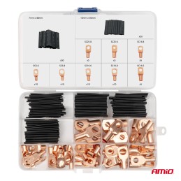 Set of cable eyelets + tubes 140 pcs