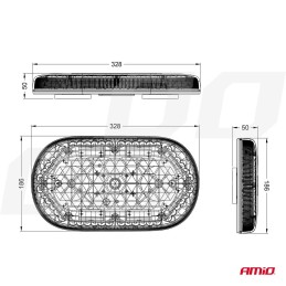led ramp light orange 48 LEDs 328x186x50