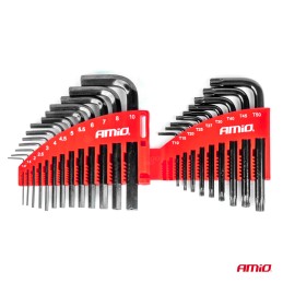 Allen keys hex and torx from CRV steel, black 22 pcs