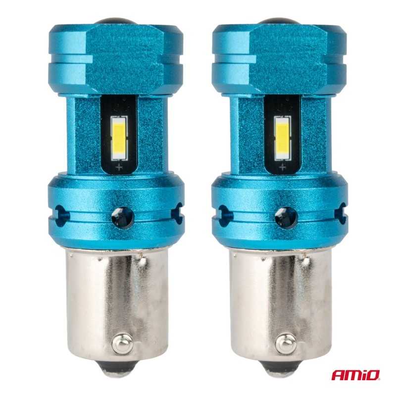 2pcs LED 12V/24V 21W BA15s clear CANBUS