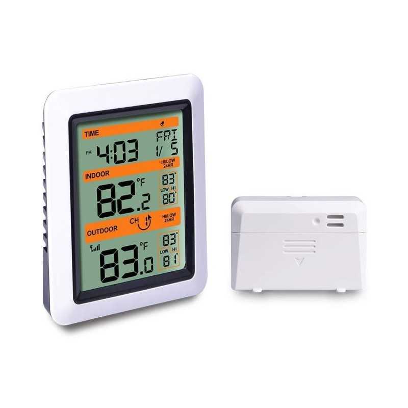 Wireless thermometer IN/OUT + clock with alarm clock