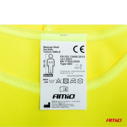 Reflective vest for children, yellow