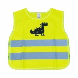 Children&#39;s yellow high-visibility vest DINOSAUR