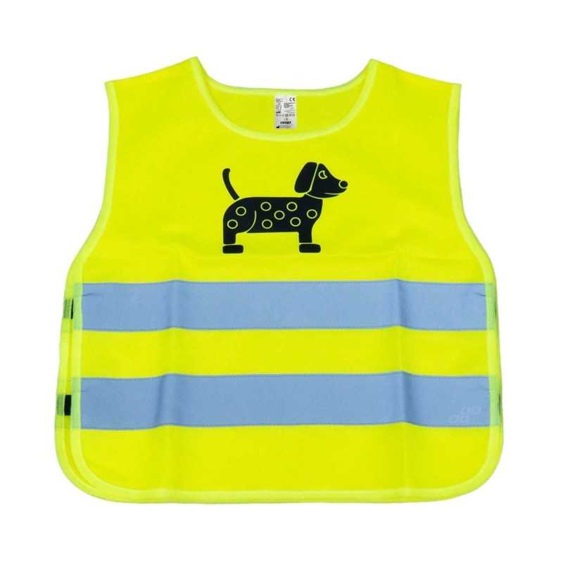 Children&#39;s yellow warning vest DOG