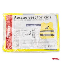 Children&#39;s yellow high-visibility vest DINOSAUR
