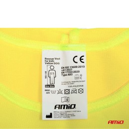 Children&#39;s yellow warning vest DOG