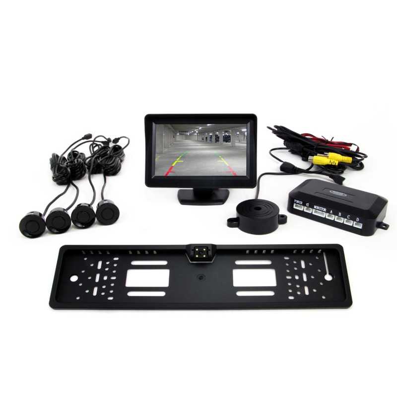 Parking assistant 4 sensors black 4.3 `with camera