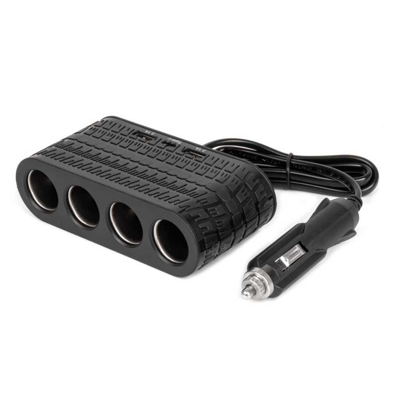 Extension socket 12/24V 120W 80cm 3x USB