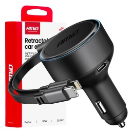 Výsuvná autonabíječka USB-C...
