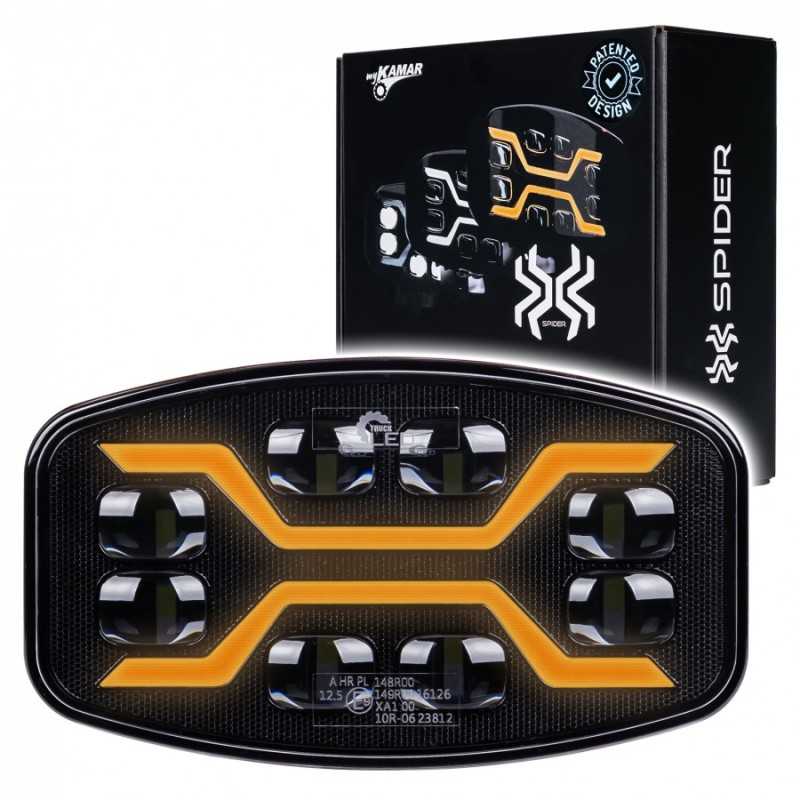 LED high beam headlight 8500 lm 12-24V homologation 24.5cm + position light + predator
