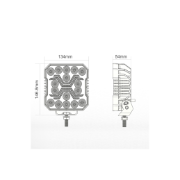 Square LED work light 12-24V X-SPIDER