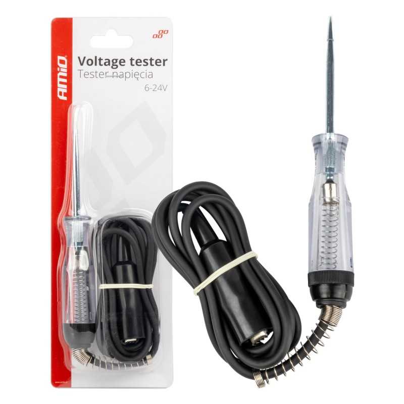 Voltage tester with alligator clip 6-24V