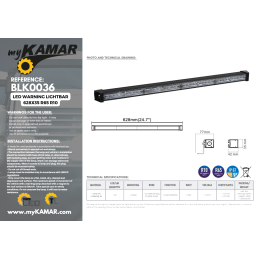 LED light bar orange 36LED 12/24V