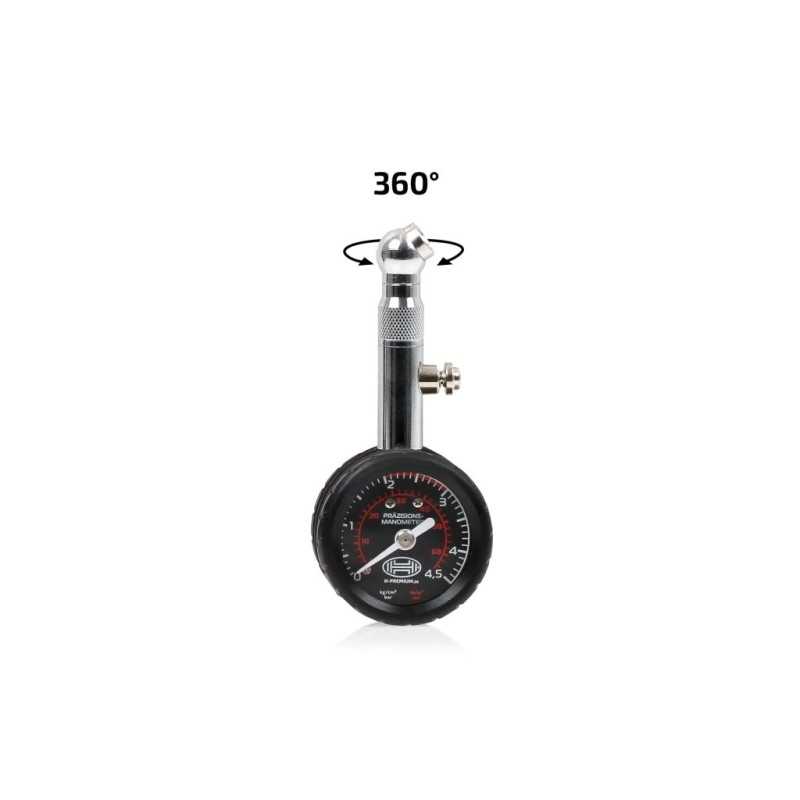 Metal rubberized tire gauge PROFI HEYNER 4.5 bar