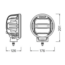 High beam LED headlight 12-24V OSRAM Round MX180-CB