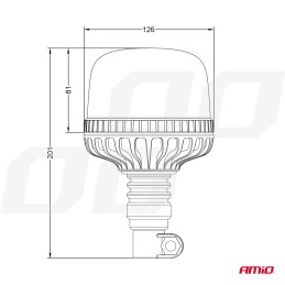 LED beacon for pole 12V-24V orange Diamond