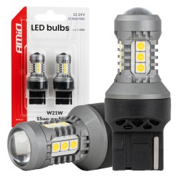 Amio 2ks LED 12V/24V W21W...