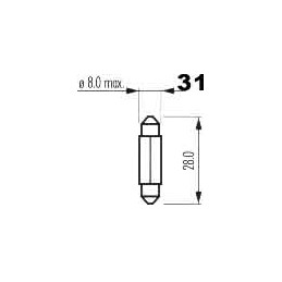 žiarovka 24V 3W SV7 8x28mm (31) NARVA