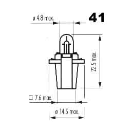 žiarovka 12V 2W B8, 3d /BAX 10s/ NARVA